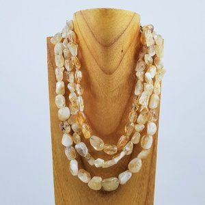 Golden Citrine Multi-Strand Necklace